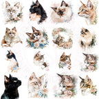 Watercolor Cat Clipart Bundle: Realistic Pet Portraits