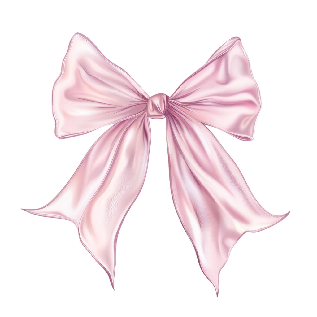 Watercolor Pink Bow Clipart Bundle: Satin & Ribbon PNG Graphics