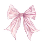 Watercolor Pink Bow Clipart Bundle: Satin & Ribbon PNG Graphics