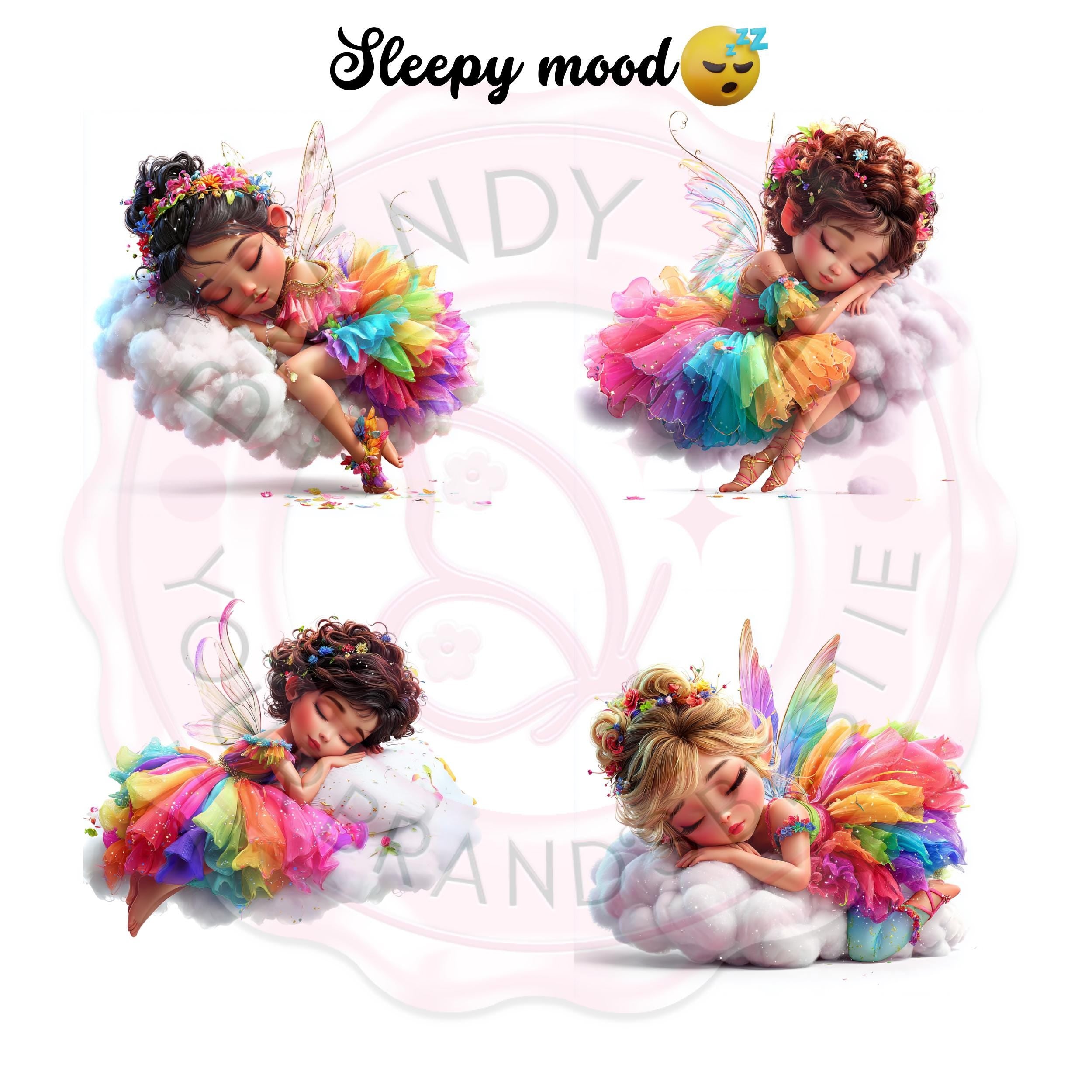 Rainbow Fairy Clipart Set: Magical Girls PNG