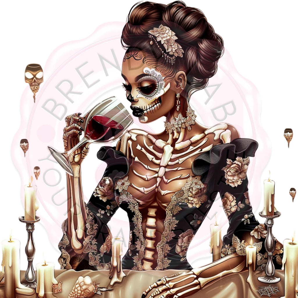 Halloween Skeleton Clipart: Spooky Chefs & Gothic Couples