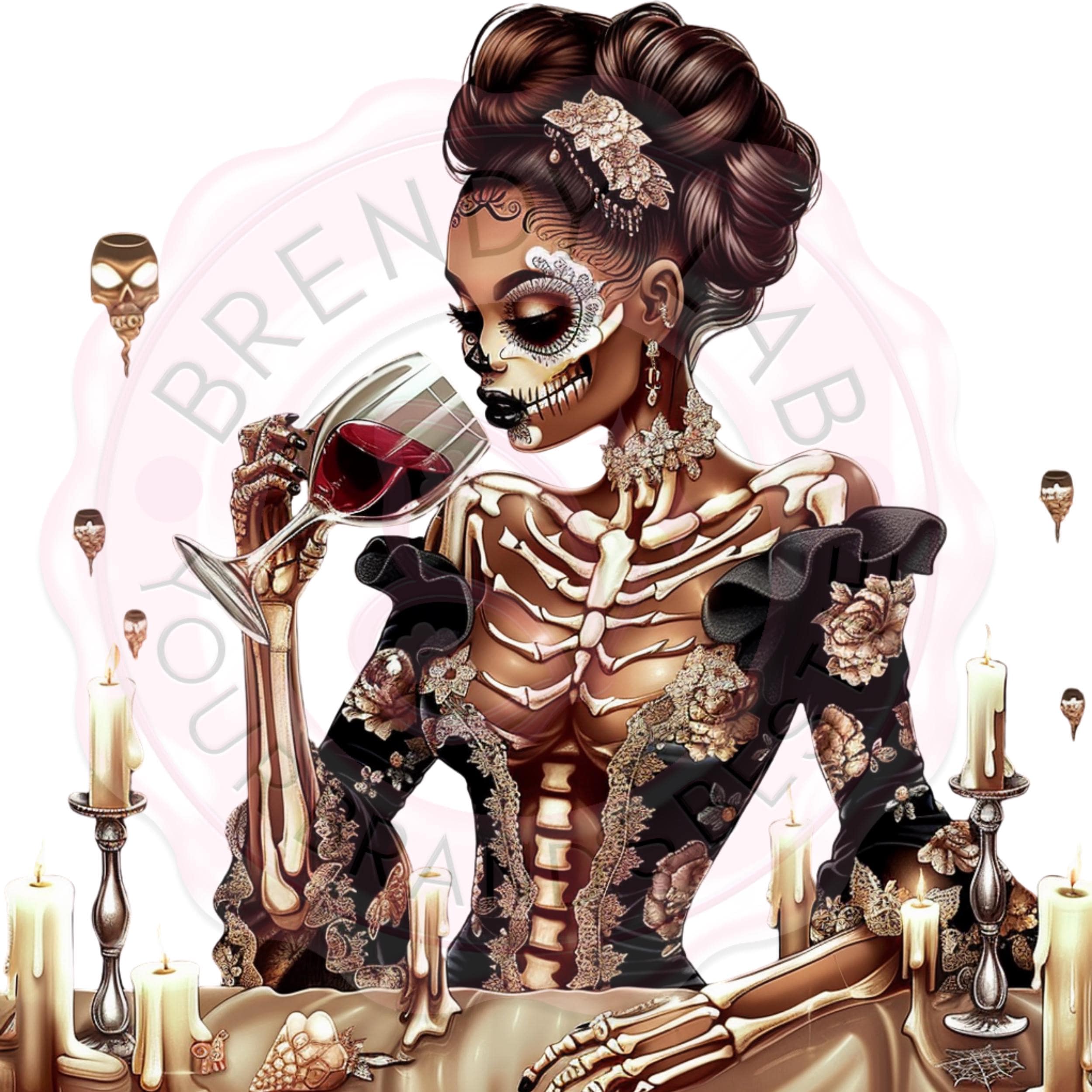 Halloween Skeleton Clipart: Spooky Chefs & Gothic Couples