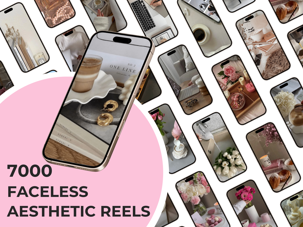 7000 Faceless Aesthetic Reels Bundle with MRR/PLR Resell Rights