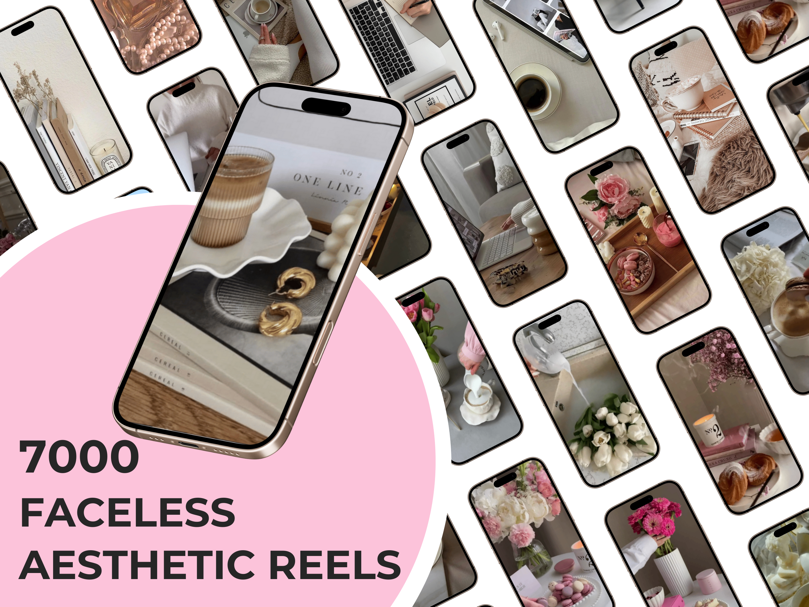 7000 Faceless Aesthetic Reels Bundle with MRR/PLR Resell Rights