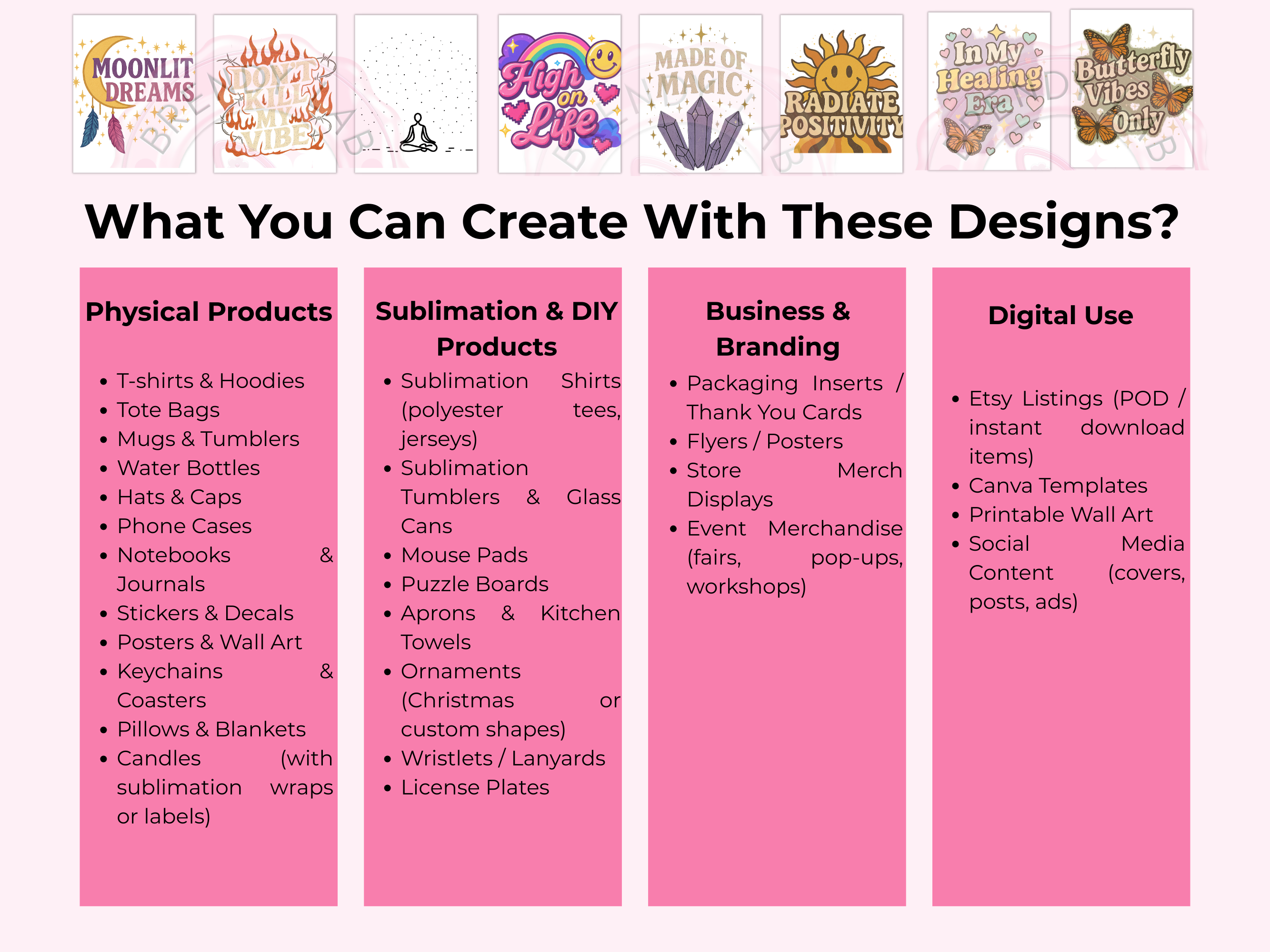 Etsy Shop Starter Kit – 100 Ready-to-Use Designs + Free Etsy Success Guide + Mockups