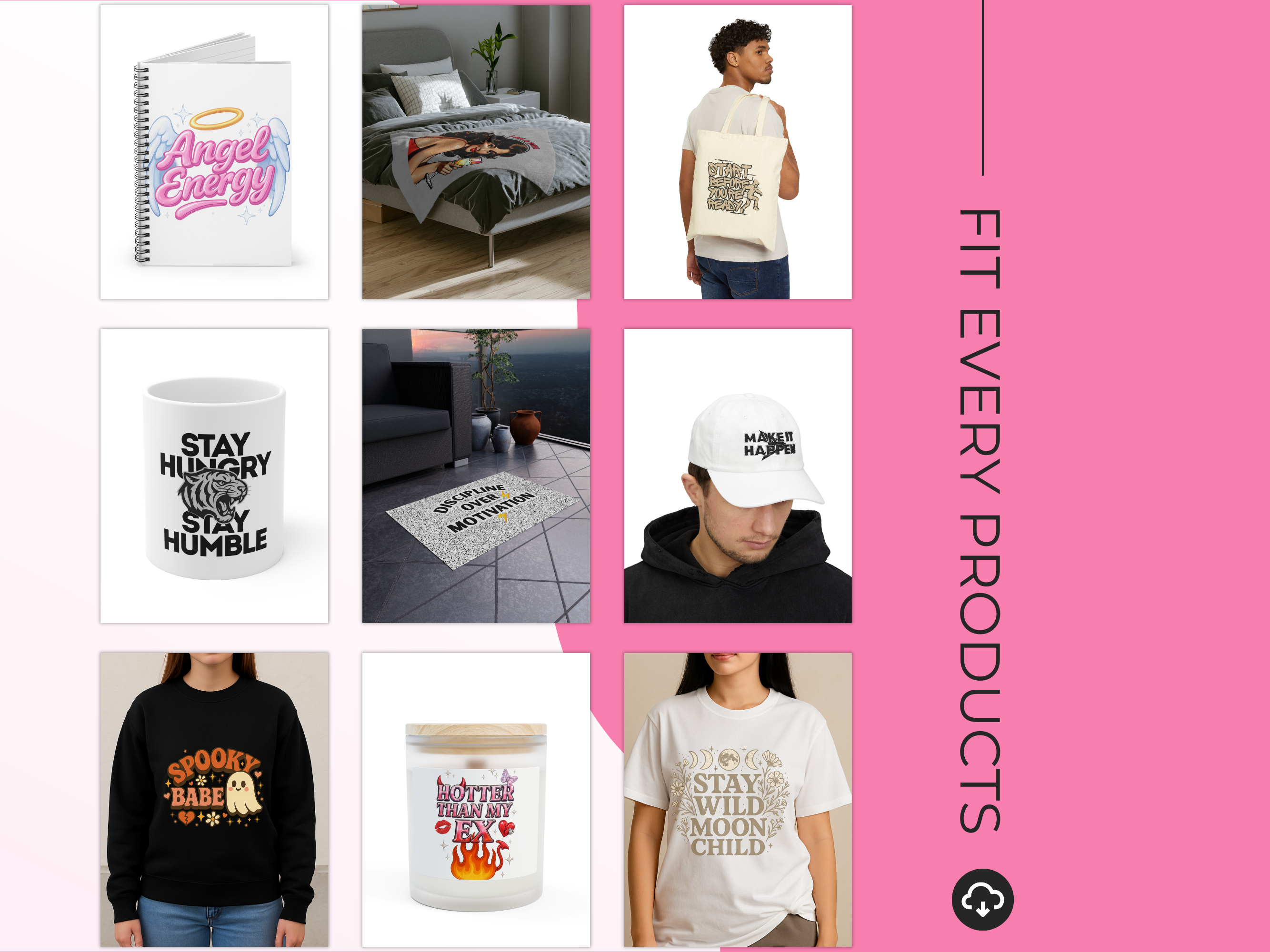 Etsy Shop Starter Kit – 100 Ready-to-Use Designs + Free Etsy Success Guide + Mockups