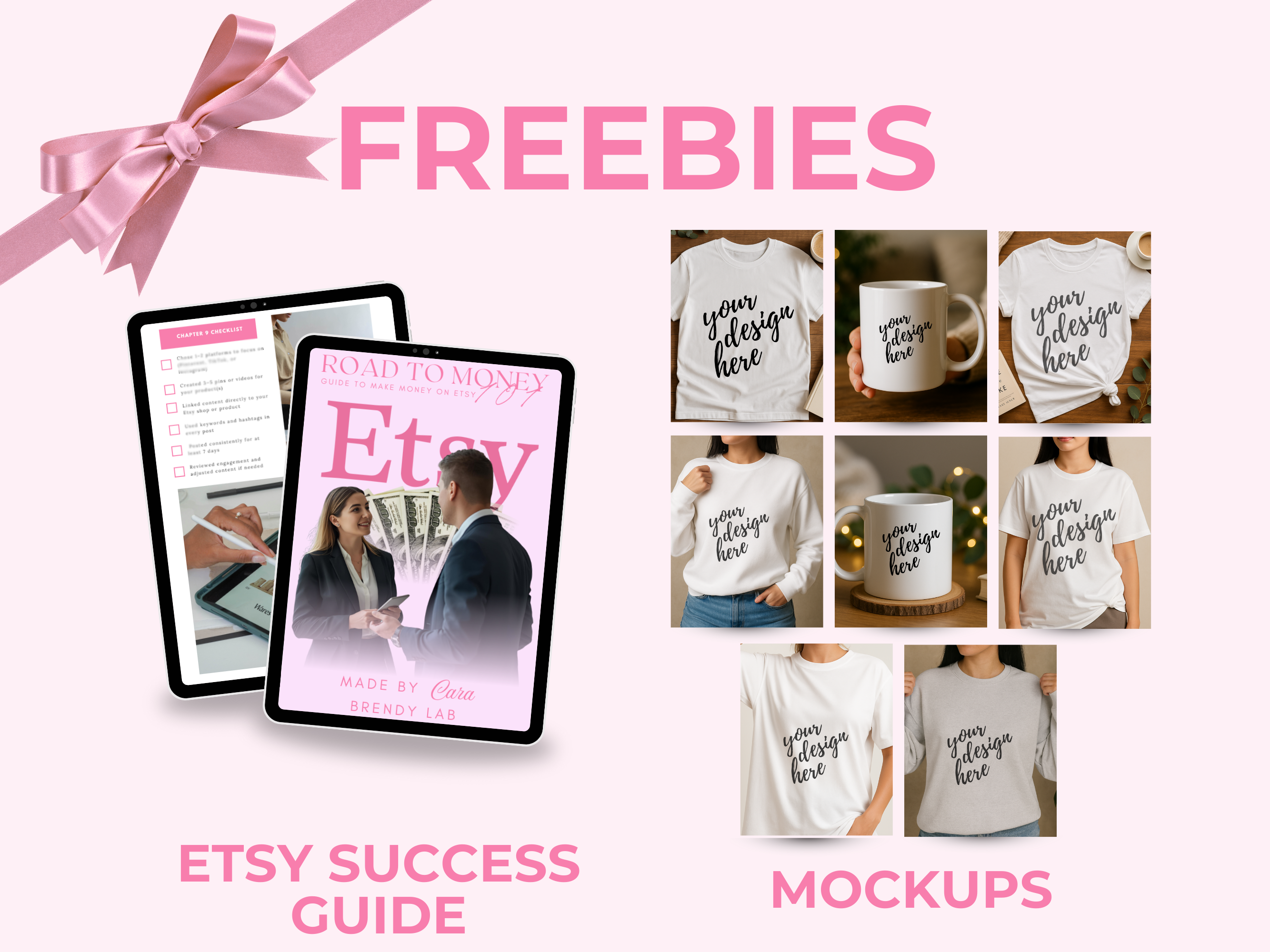 Etsy Shop Starter Kit – 100 Ready-to-Use Designs + Free Etsy Success Guide + Mockups