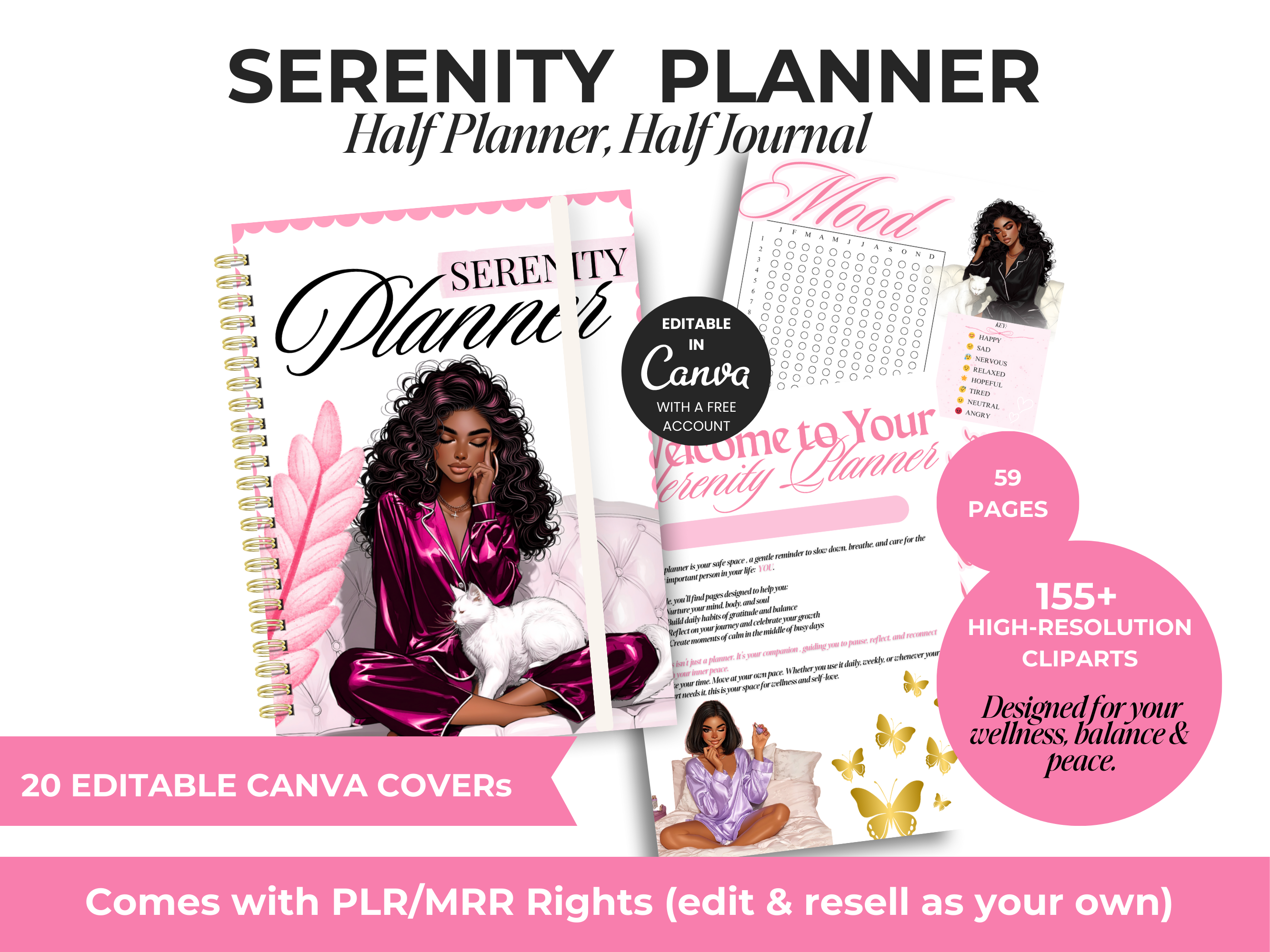 Serenity Wellness & Self-Care Planner PLR Bundle