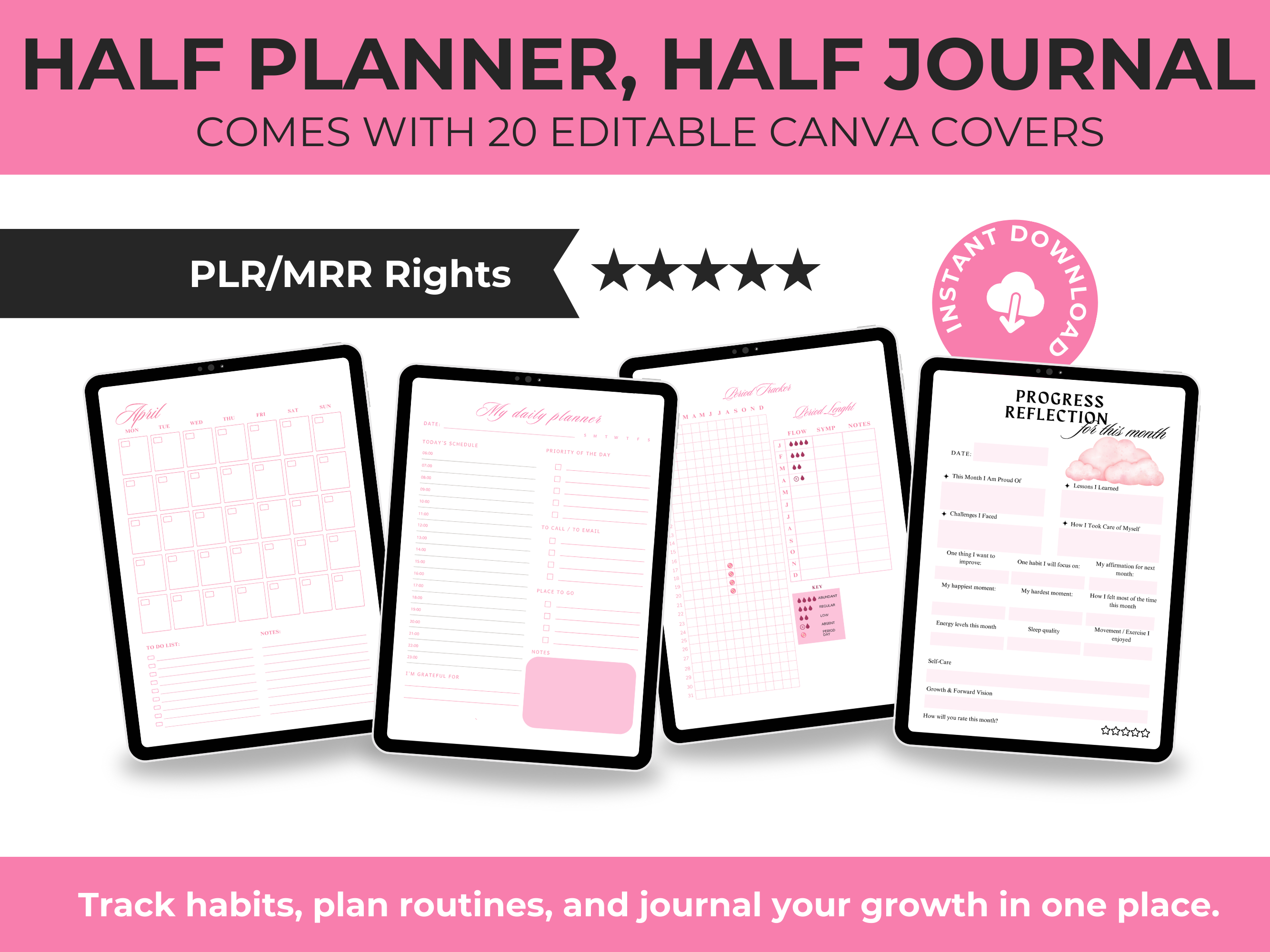 Serenity Wellness & Self-Care Planner PLR Bundle