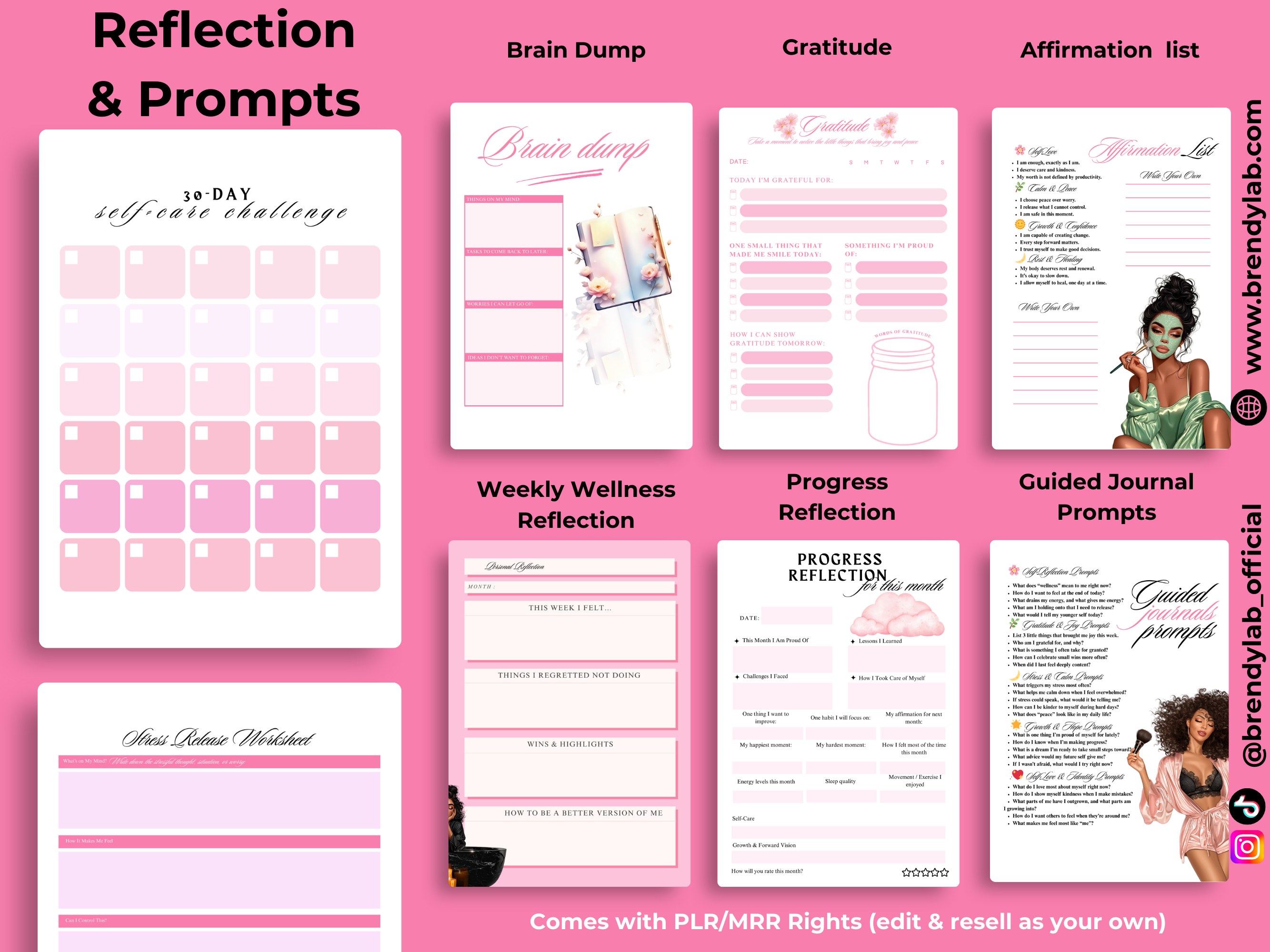 Serenity Wellness & Self-Care Planner PLR Bundle