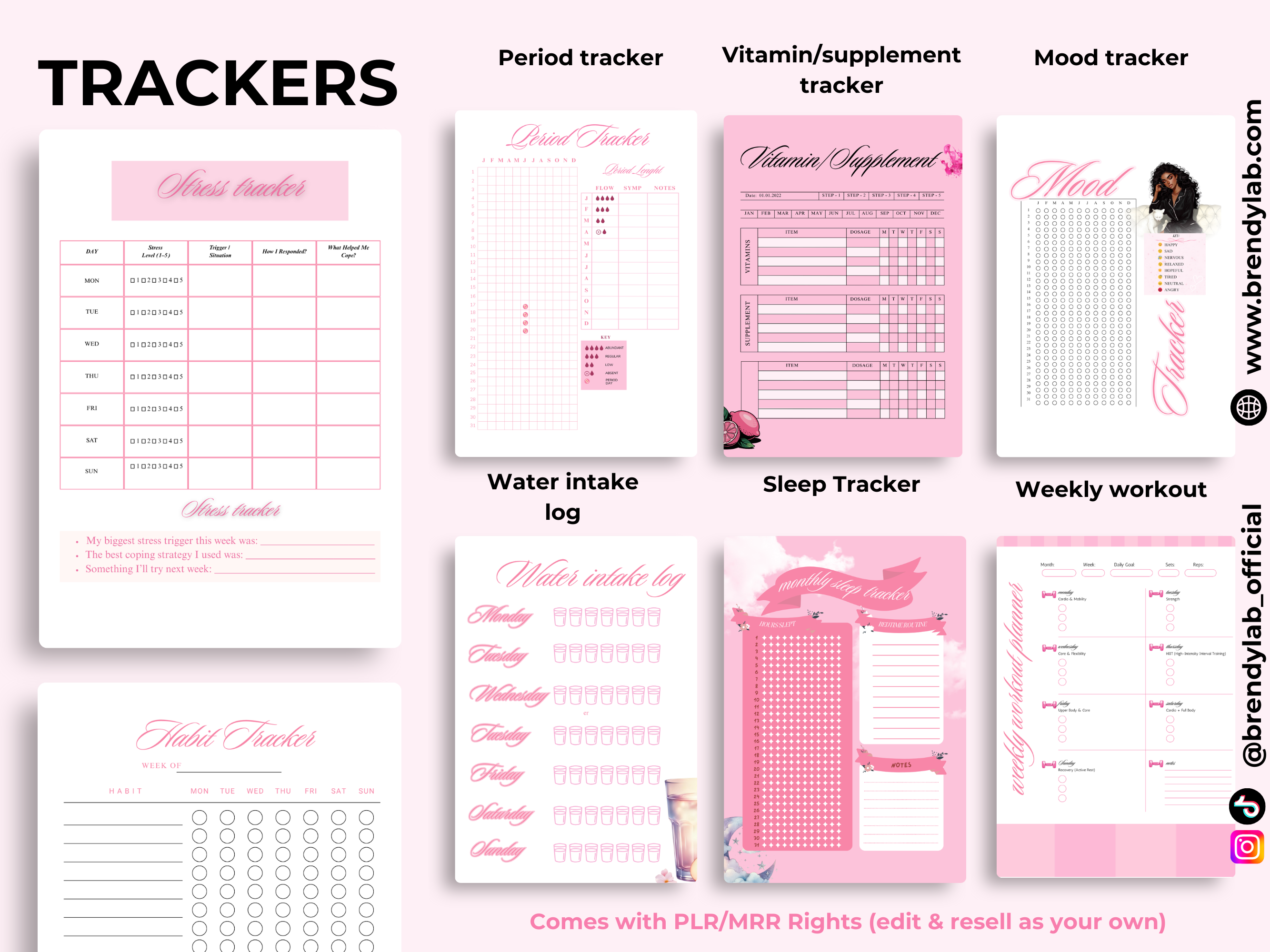 Serenity Wellness & Self-Care Planner PLR Bundle