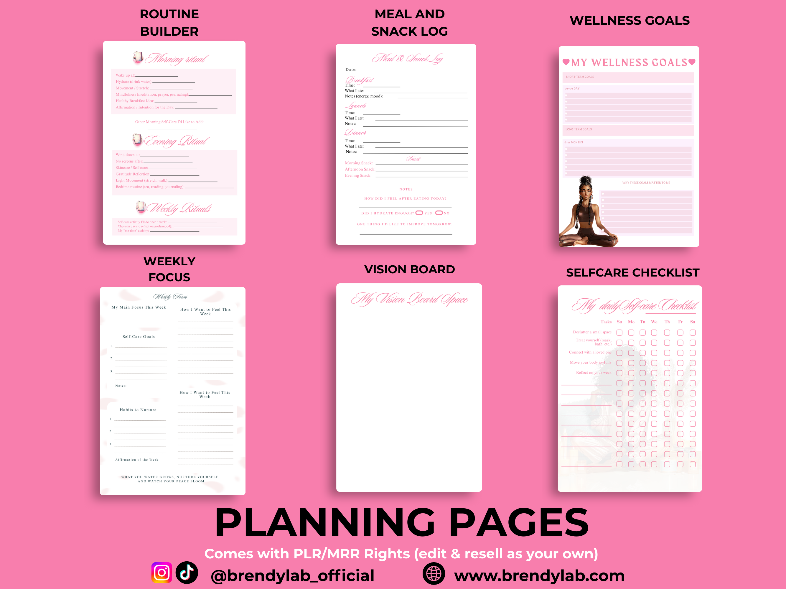 Serenity Wellness & Self-Care Planner PLR Bundle