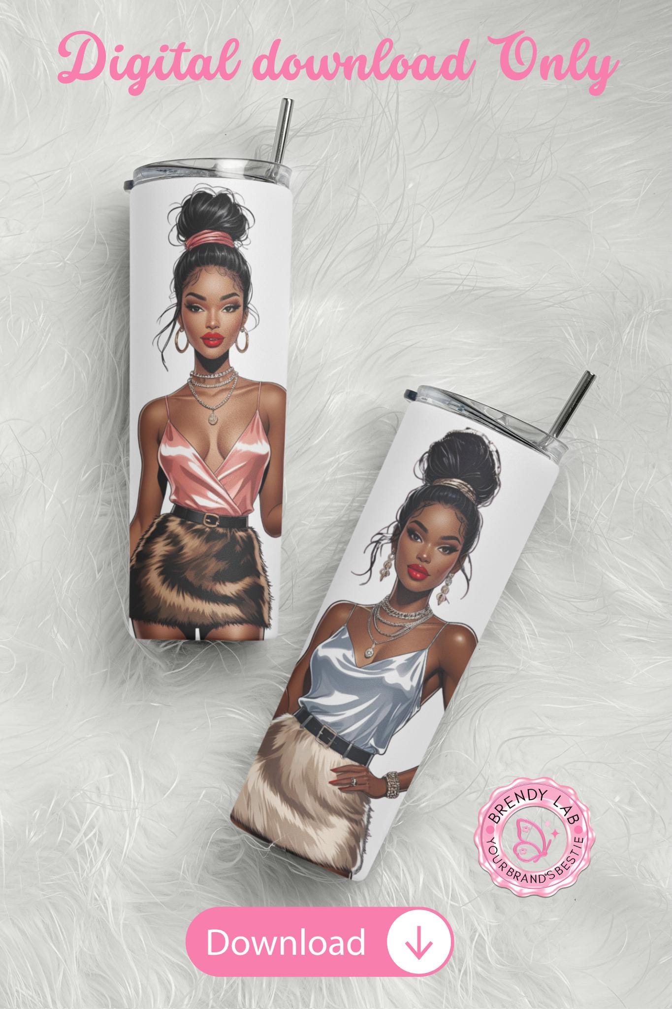 Black Woman Art: Glam Goddess Illustrations - Print-on-Demand, Journaling