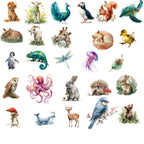 Watercolor Woodland & Sea Animal Clipart: 31 PNG Nursery Art Bundle