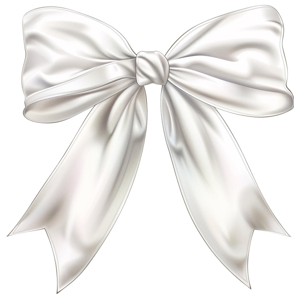 White Bow Clipart Bundle , Elegant Watercolor Ribbon PNG , Wedding, Baby Shower, Planner, Scrapbook, Sublimation