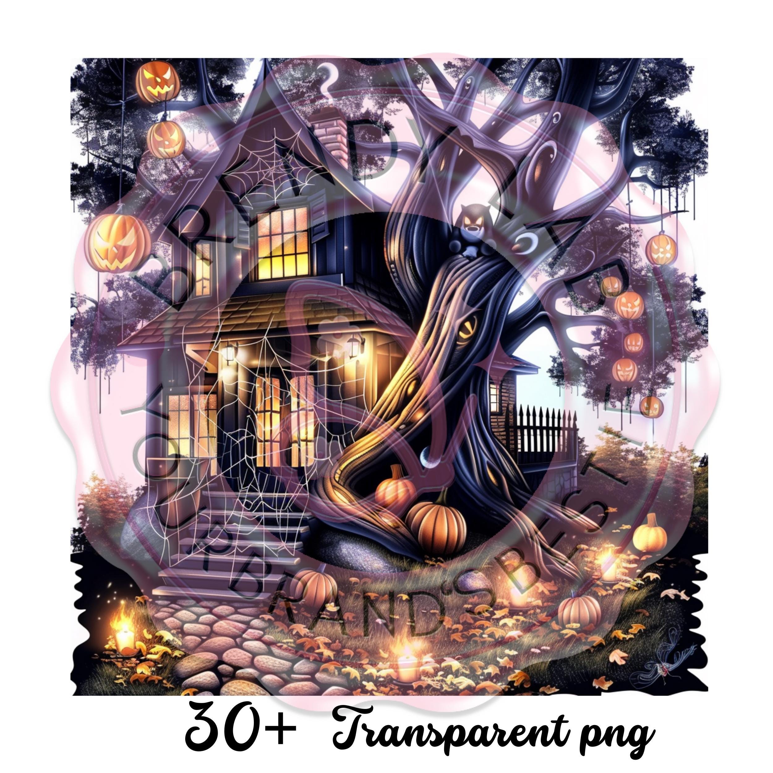 Haunted House Clipart Bundle: 30+ Spooky Halloween PNG Graphics
