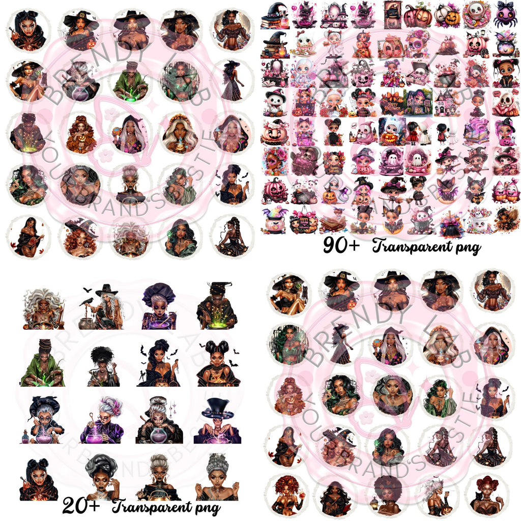 Halloween Clipart Mega Bundle: Witch, Ghost, Sublimation Designs