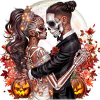 Halloween Skeleton Clipart: Spooky Chefs & Gothic Couples
