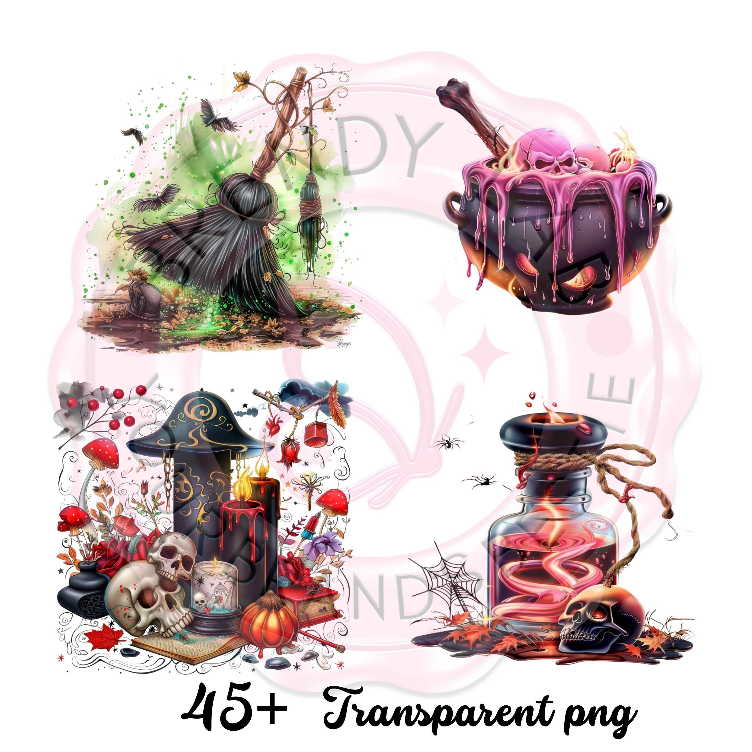 Halloween Clipart Mega Bundle: Witch, Ghost, Sublimation Designs