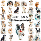 Watercolor Dog Clipart Bundle: 90+ Puppy PNGs, Pet Lover Design