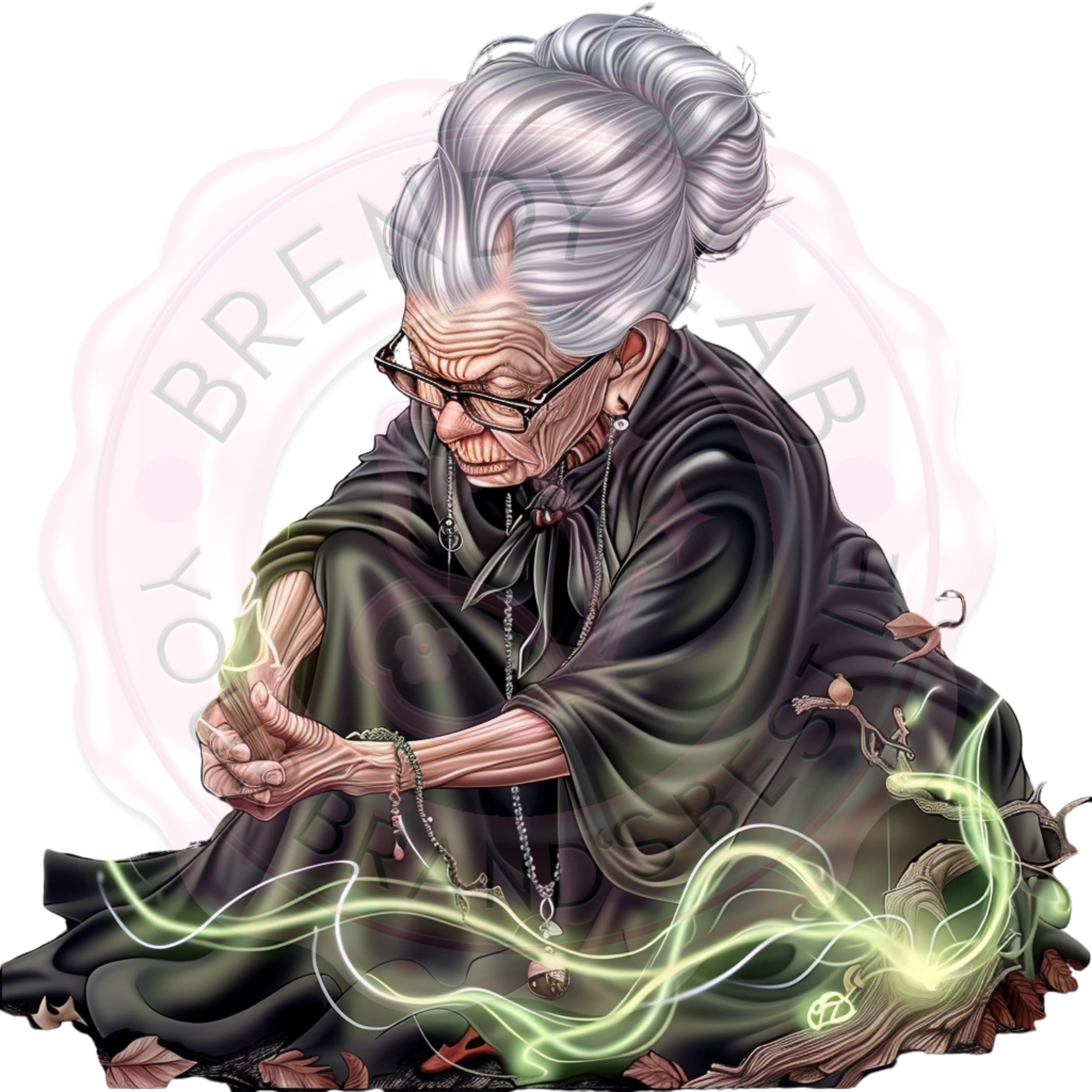 Creepy Witch Clipart Bundle: Gothic Halloween PNG Graphics