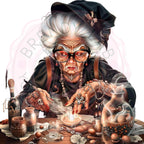 Creepy Witch Clipart Bundle: Gothic Halloween PNG Graphics
