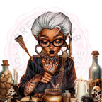 Witch Clipart Bundle: Black Witches Casting Spells - PNGs