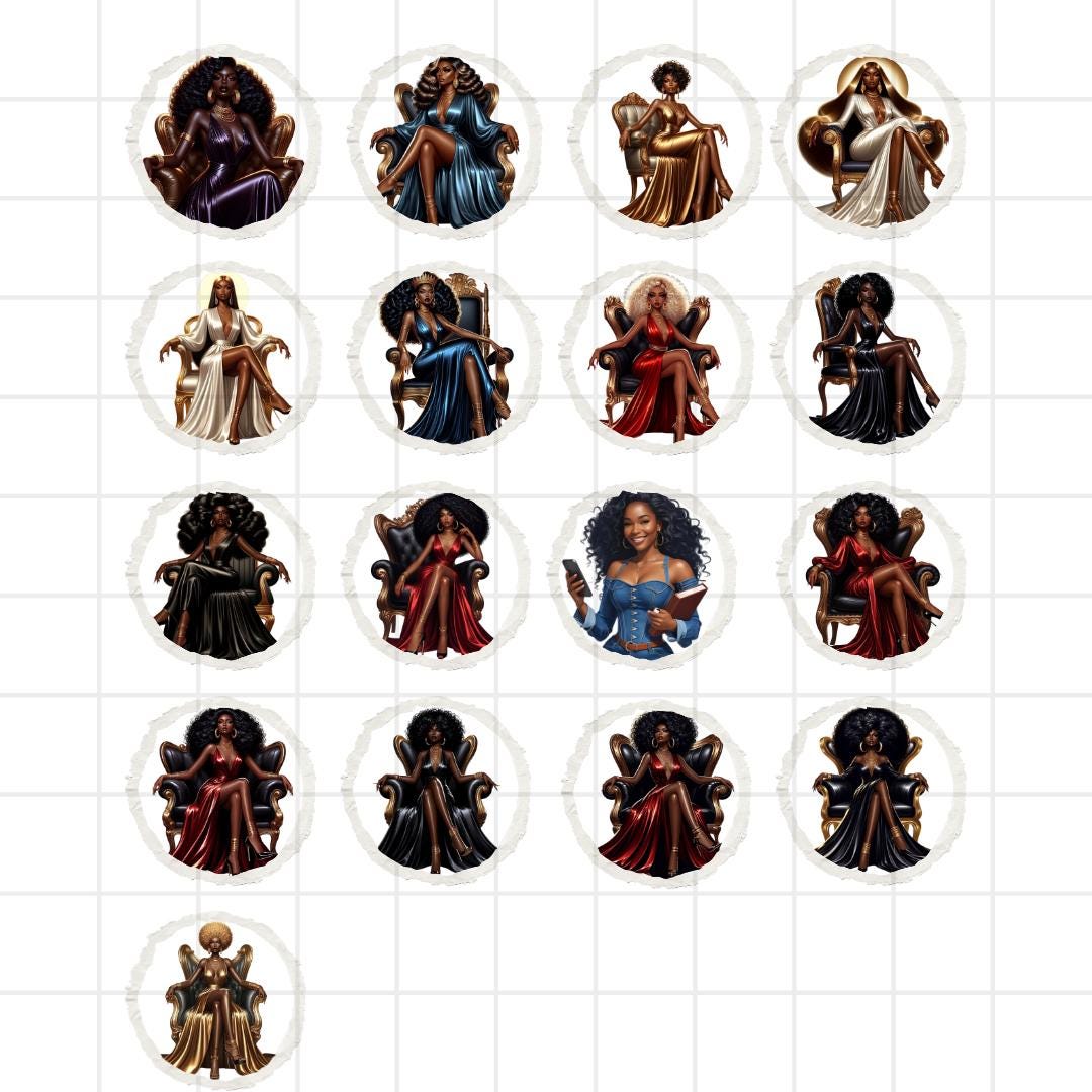 Black Girl Clipart Bundle: Fashionable Afro Women Graphics