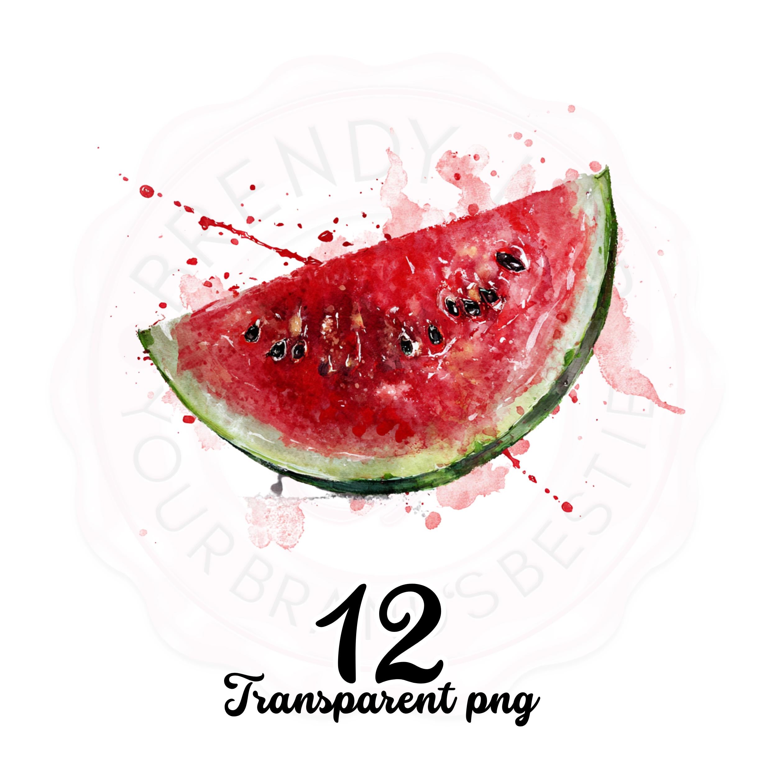 Fruit Watercolor Clipart Bundle: Food Stickers, Mug & Shirt Design