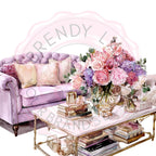 Lilac Watercolor Clipart Bundle: Cozy Lifestyle PNG Images