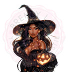 Black Girl Witch Clipart: Fall Fashion PNGs for Halloween