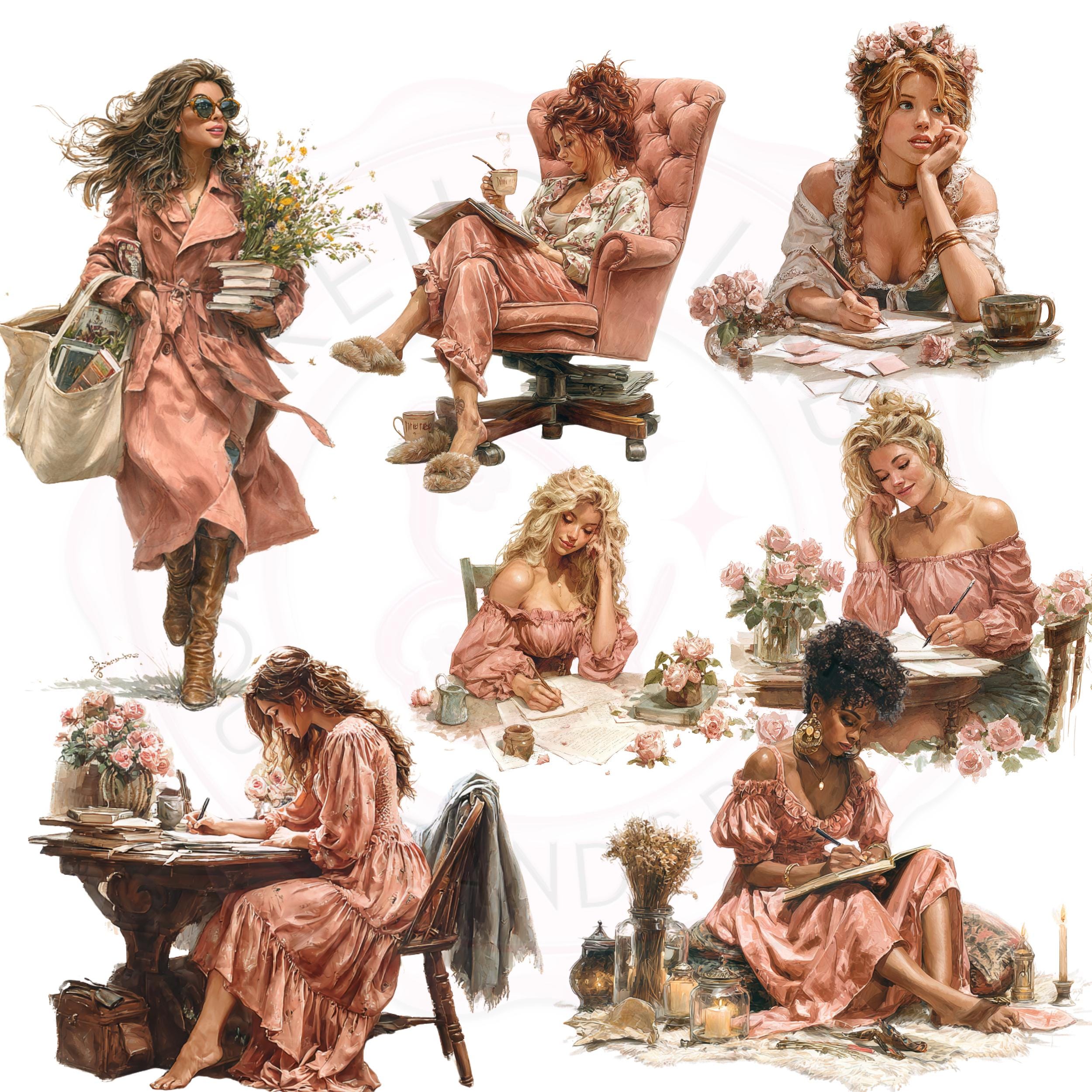 Watercolor Planner Clipart Bundle: Cozy Lifestyle PNG Graphics
