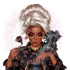 Witch Clipart Bundle: Black Witches Casting Spells - PNGs