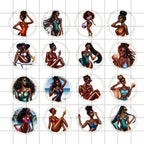 Black Woman Clipart Bundle – 16 Swimsuit PNGs for Summer Beach Design, Scrapbooking & POD