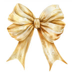 Watercolor Bow Clipart Bundle: Yellow Satin Ribbon PNG (Digital Download