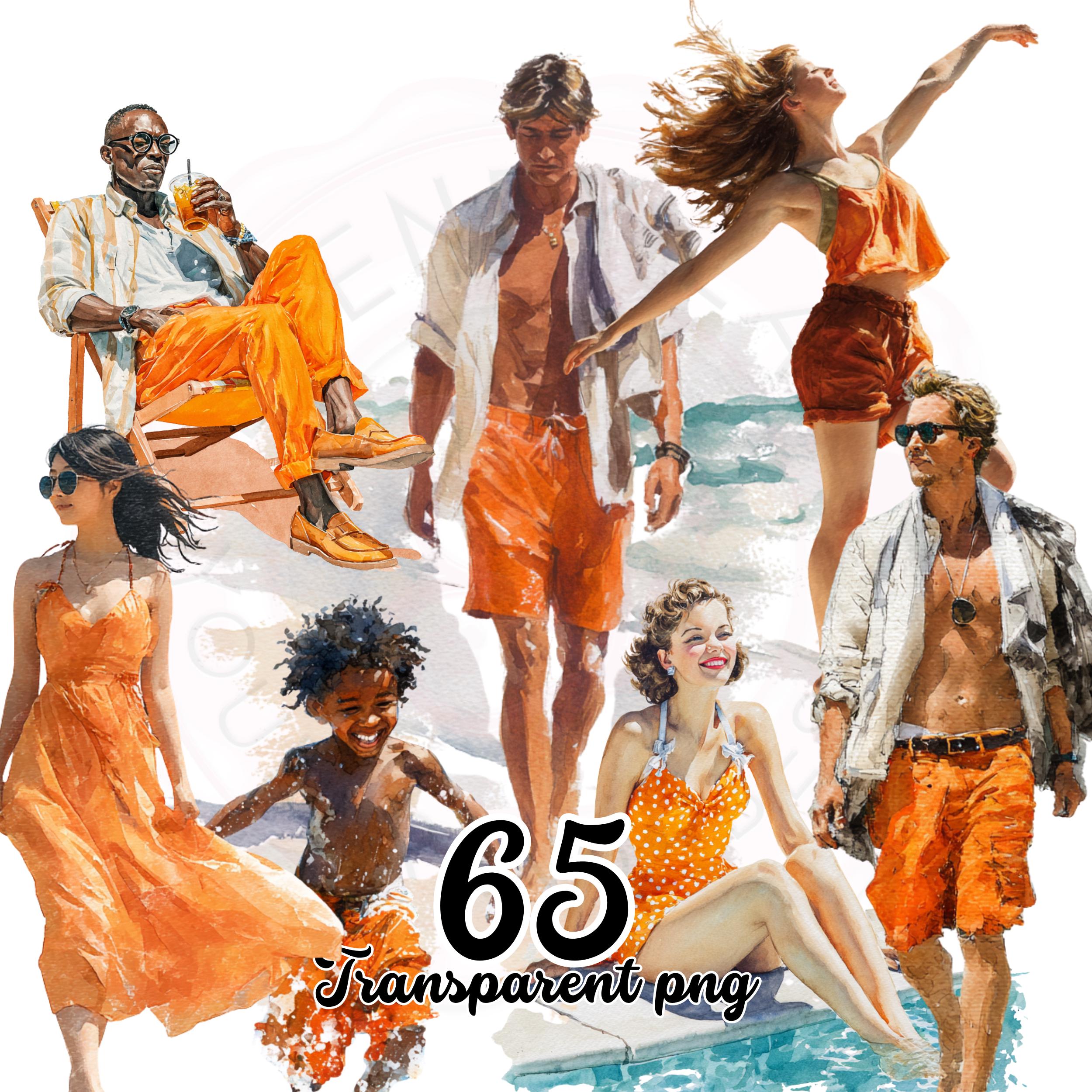 Watercolor Coastal Summer Clipart: Beach Lifestyle Graphics