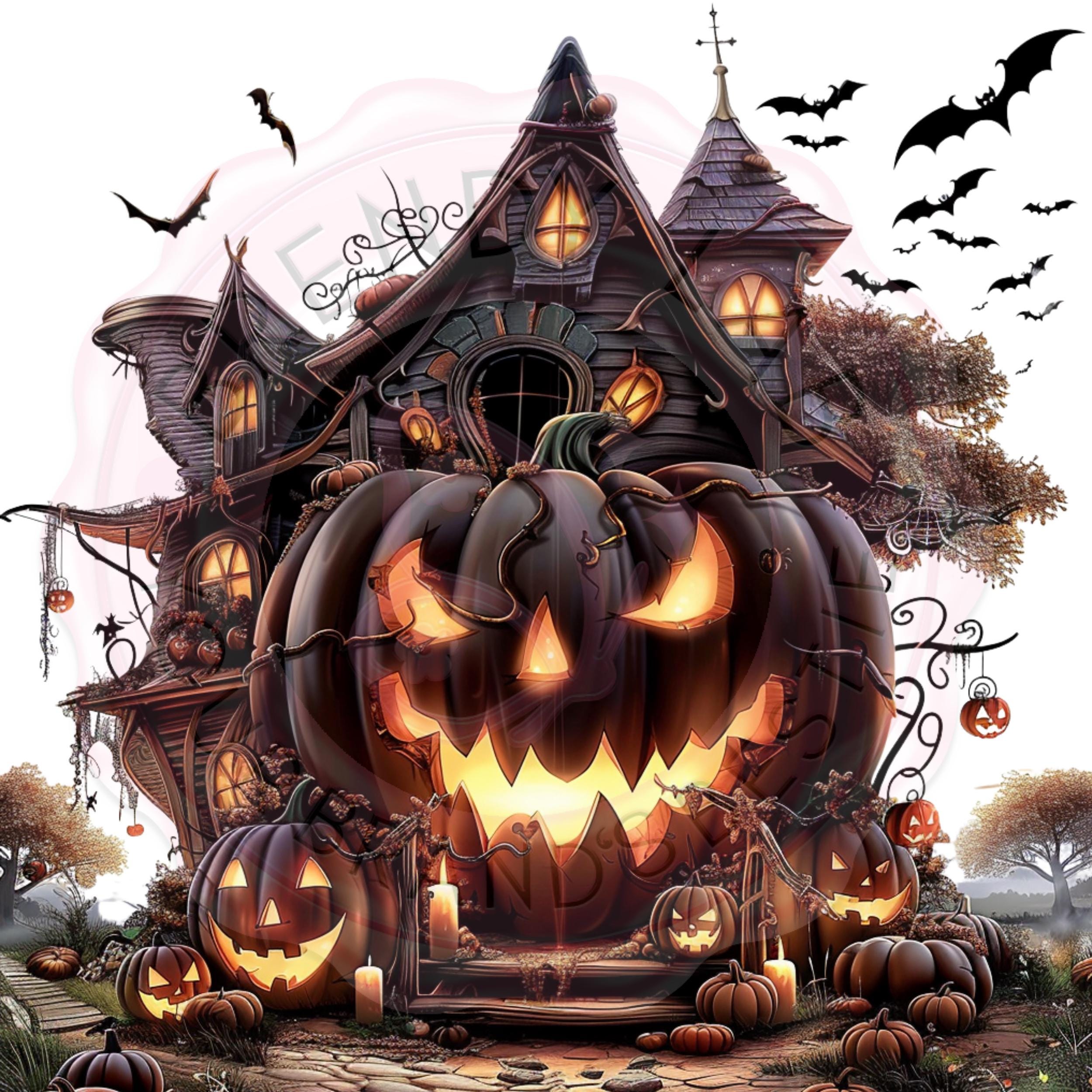 Haunted House Clipart Bundle: 30+ Spooky Halloween PNG Graphics