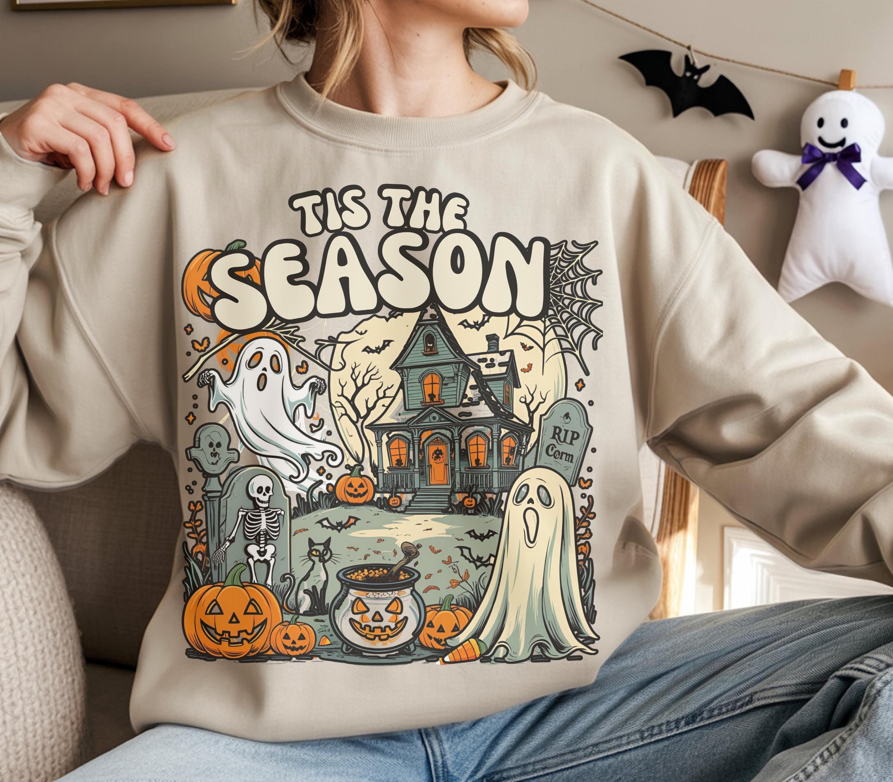 Halloween Themed Sweatshirt, Cozy Fall Apparel, Unisex Crewneck, Spooky Season Outfit, Halloween Celebration Clothing