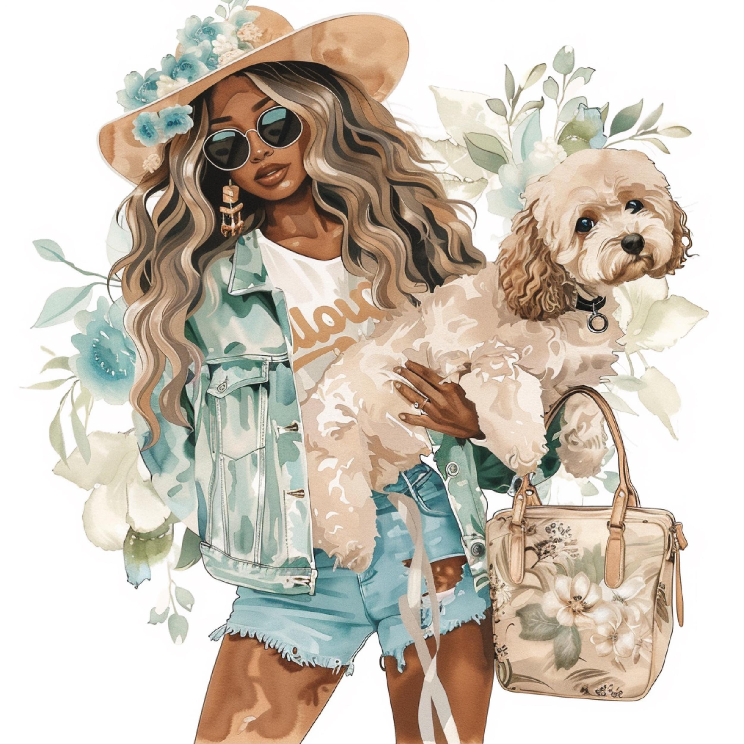 Watercolor Dog Mom & Dad Clipart Bundle: 45+ PNG Family Pet Art