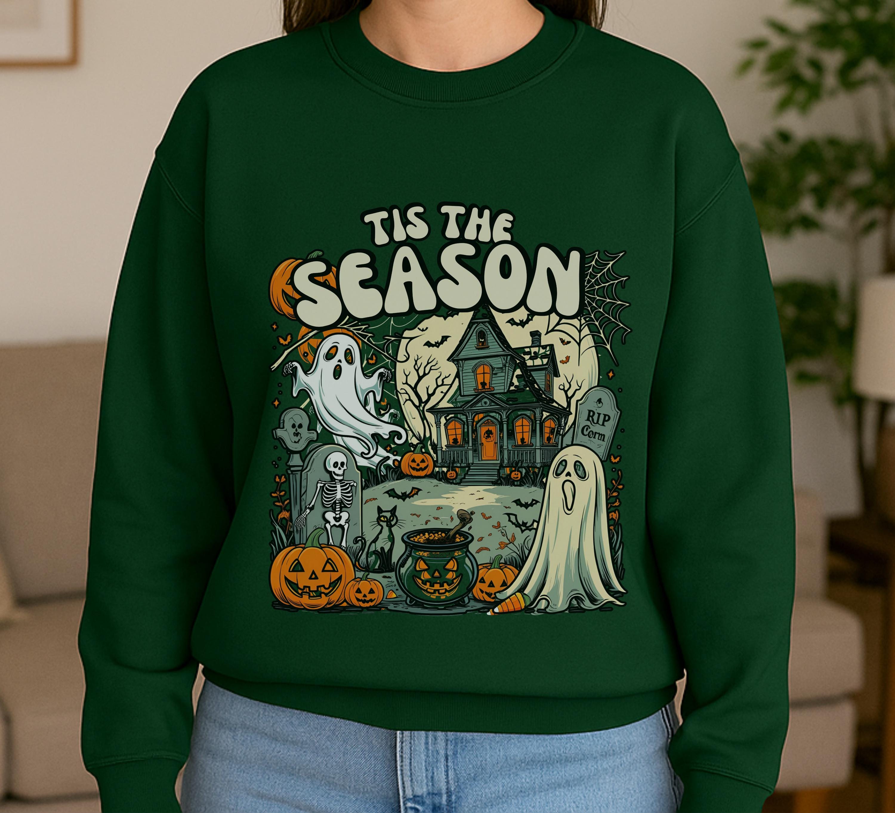 Halloween Themed Sweatshirt, Cozy Fall Apparel, Unisex Crewneck, Spooky Season Outfit, Halloween Celebration Clothing