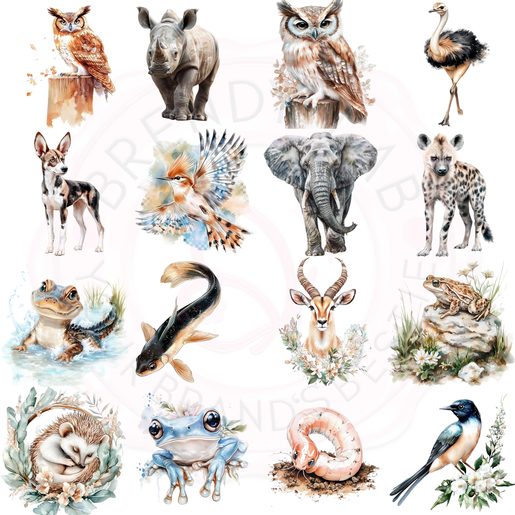 Watercolor Earth Animals Clipart | 15+