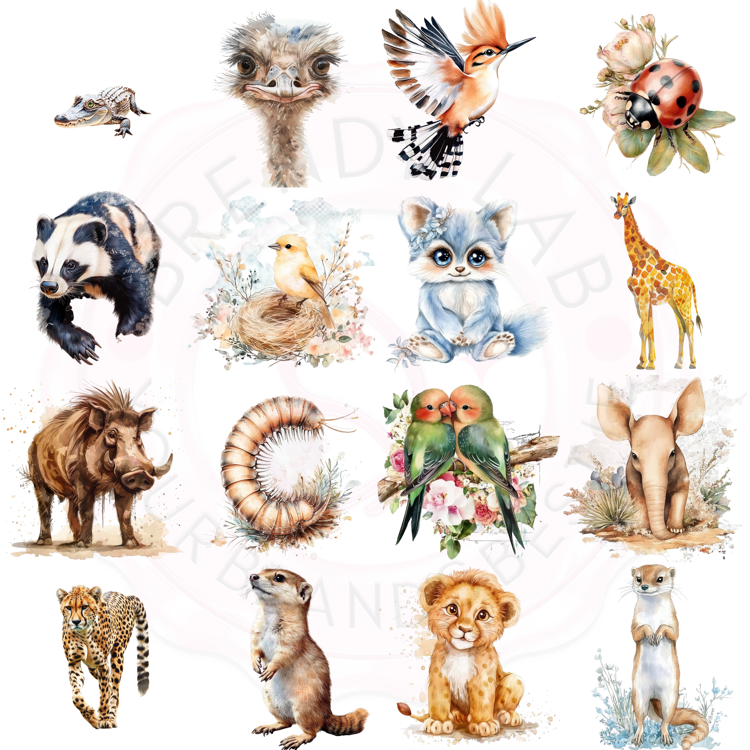 Watercolor Earth Animals Clipart | 15+