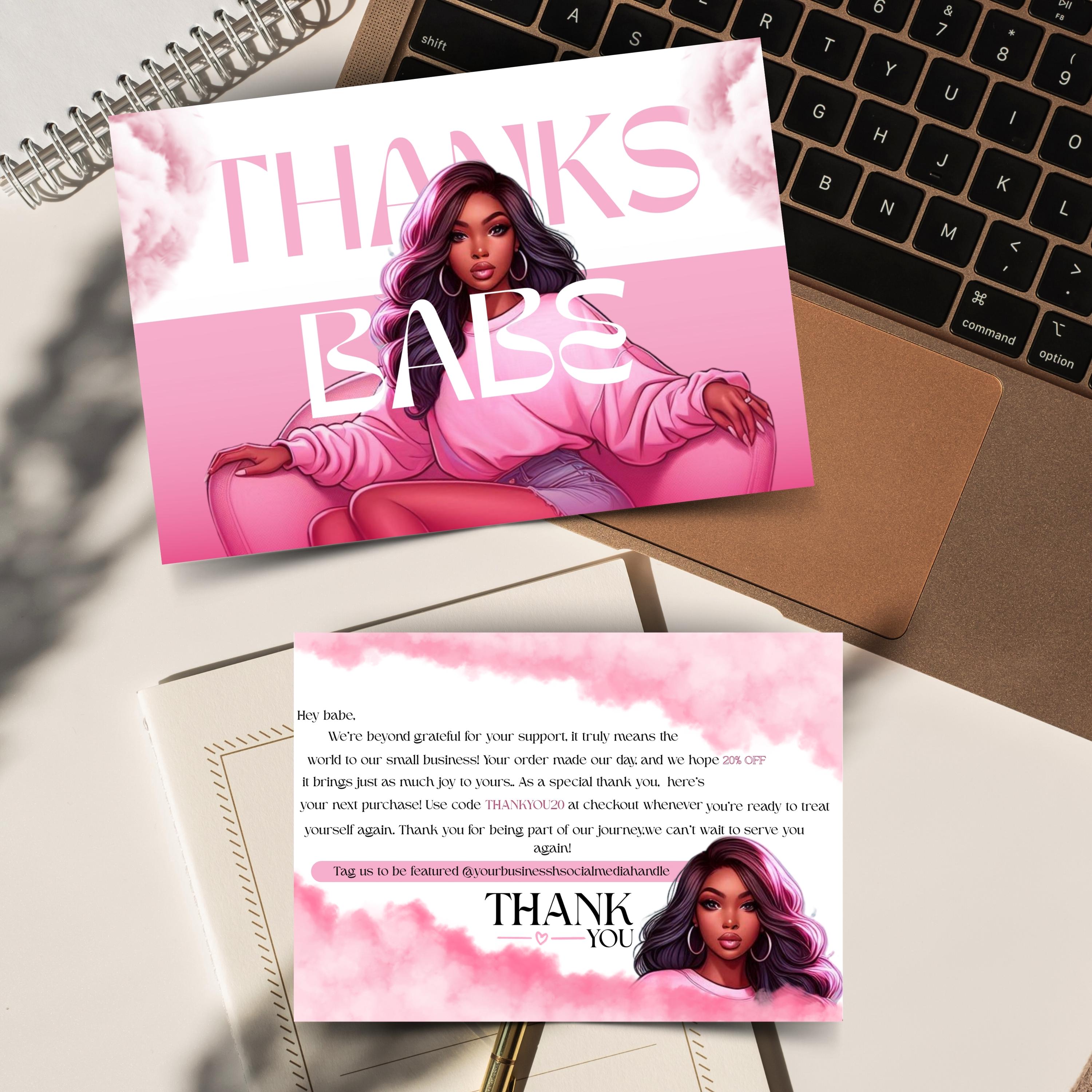 DIY Thank You Card Template: Editable Small Business Packaging (Canva)