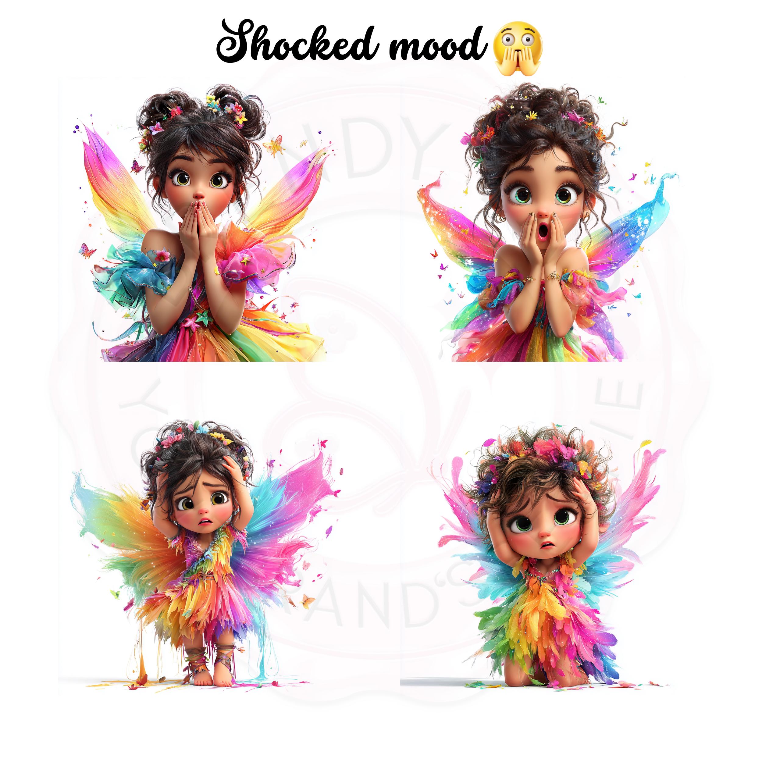 Rainbow Fairy Clipart Set: Magical Girls PNG