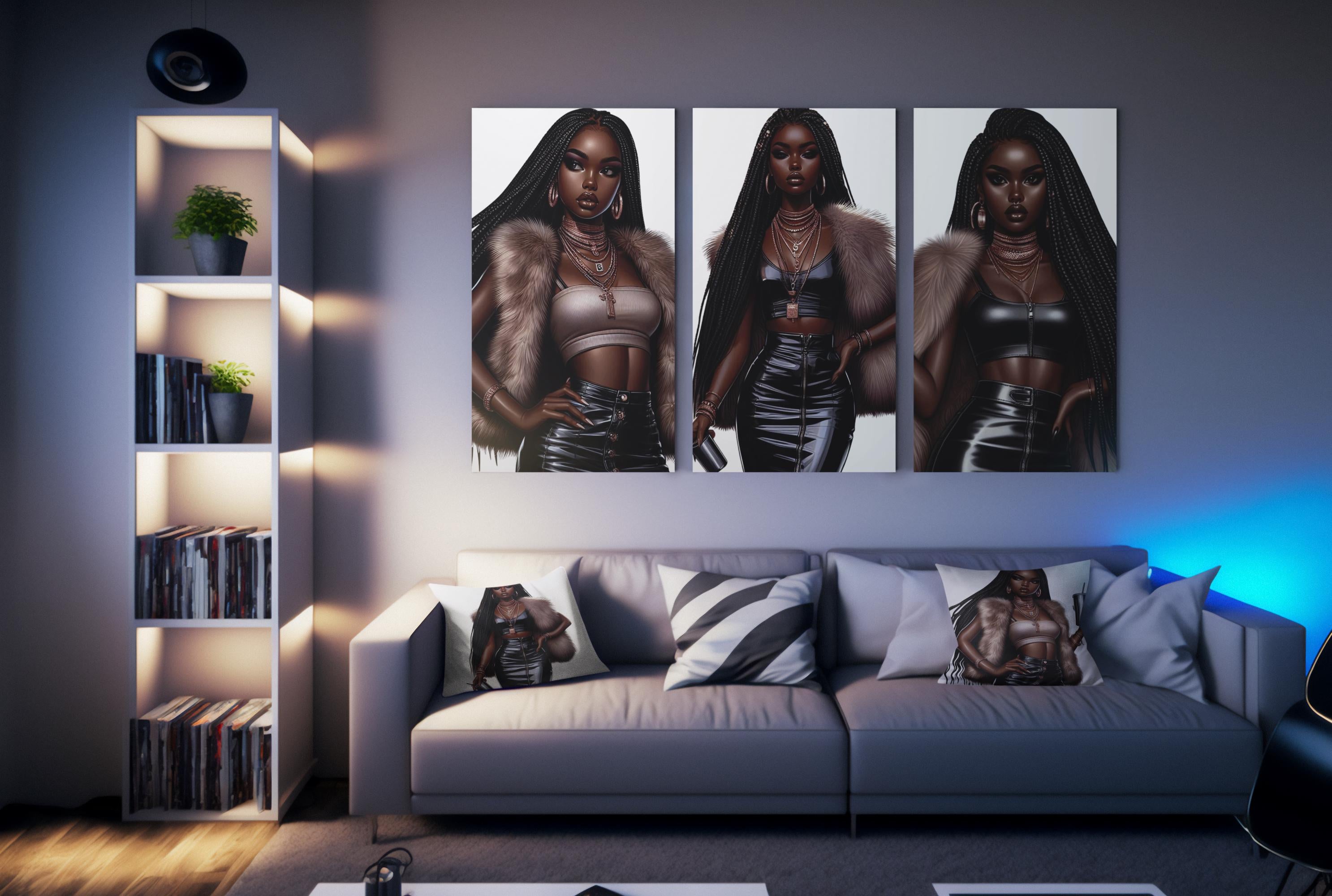 Black Woman Art: Glam Goddess Illustrations - Print-on-Demand, Journaling