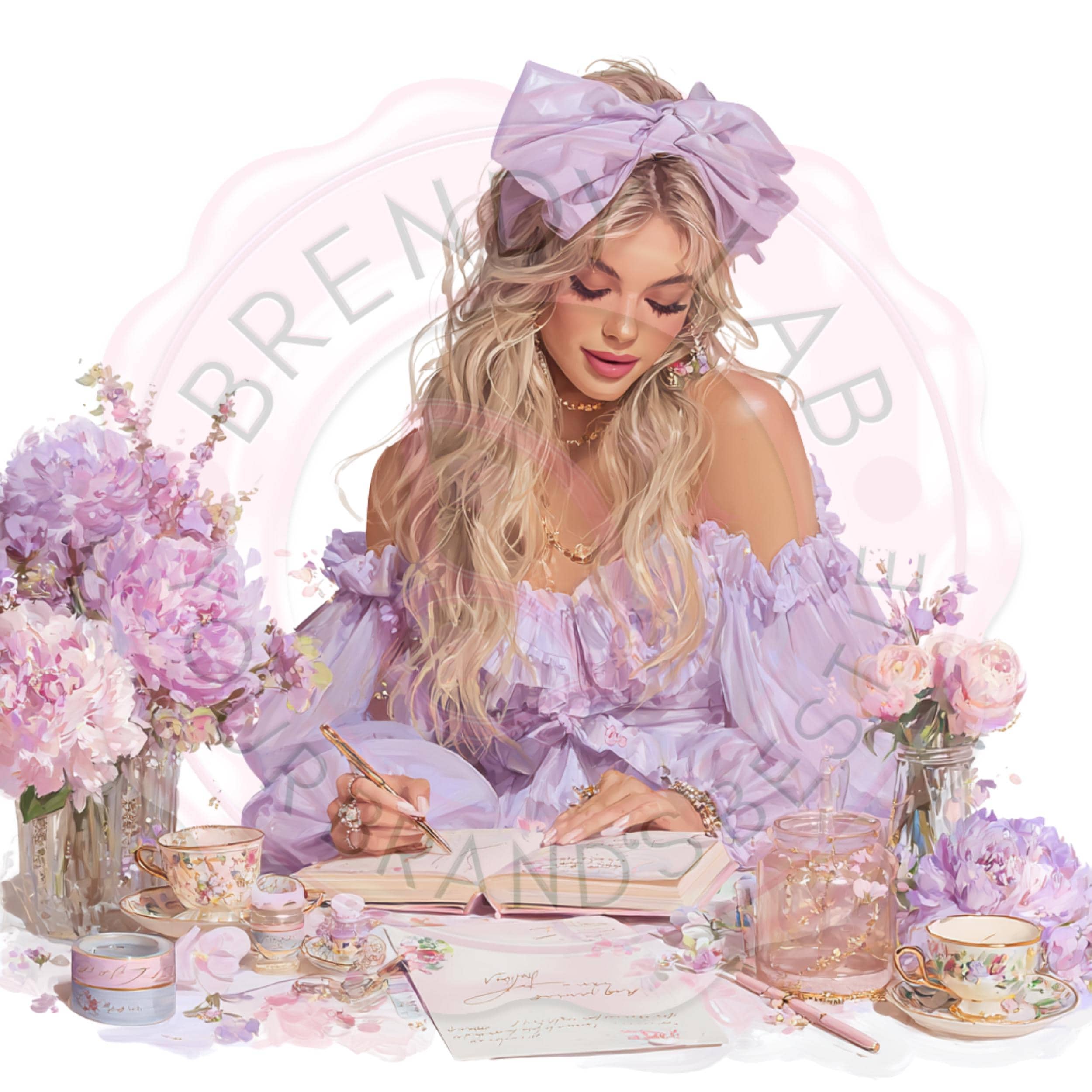 Lilac Watercolor Clipart Bundle: Cozy Lifestyle PNG Images