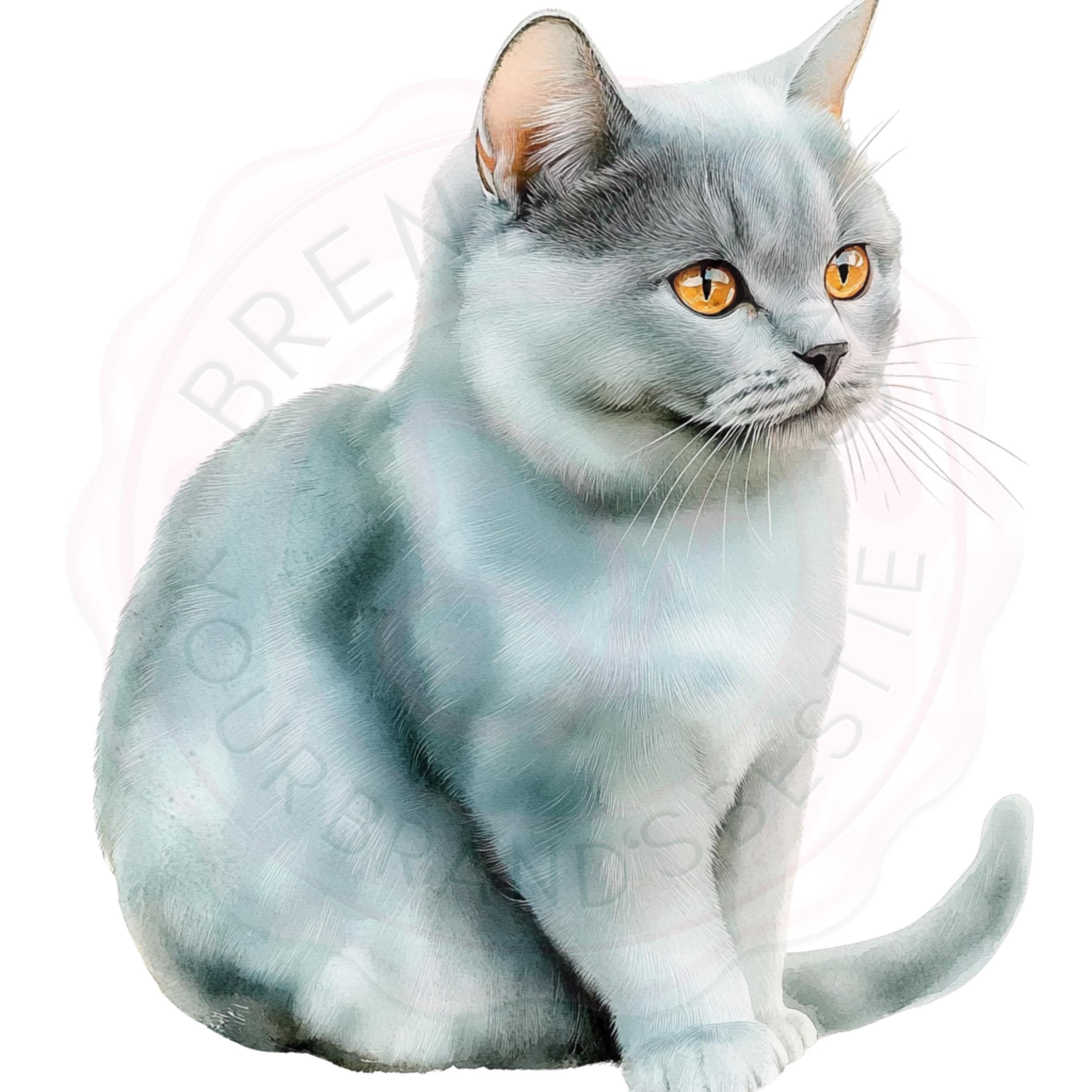 Watercolor Cat Clipart Bundle: Realistic Pet Portraits