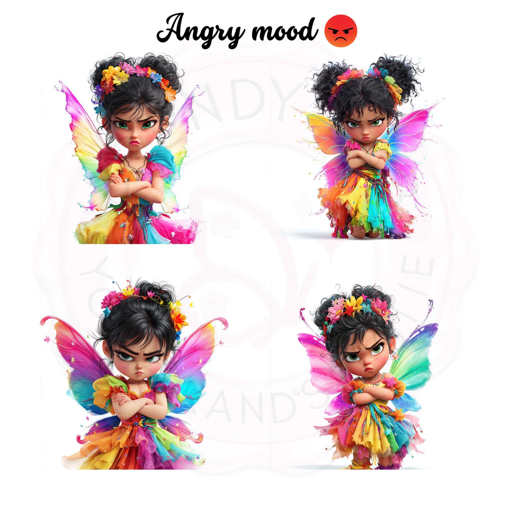 Rainbow Fairy Clipart Set: Magical Girls PNG