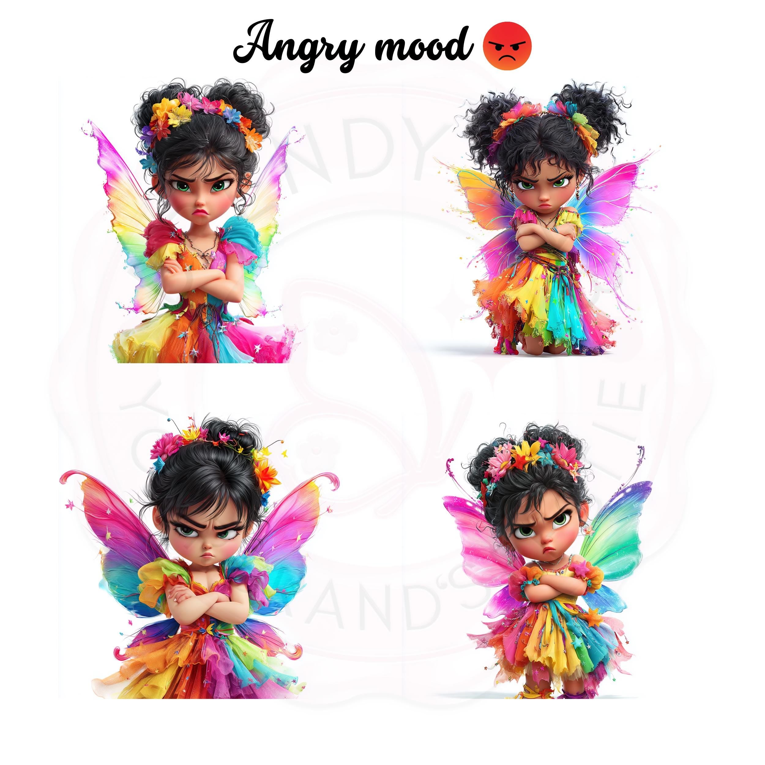 Rainbow Fairy Clipart Set: Magical Girls PNG