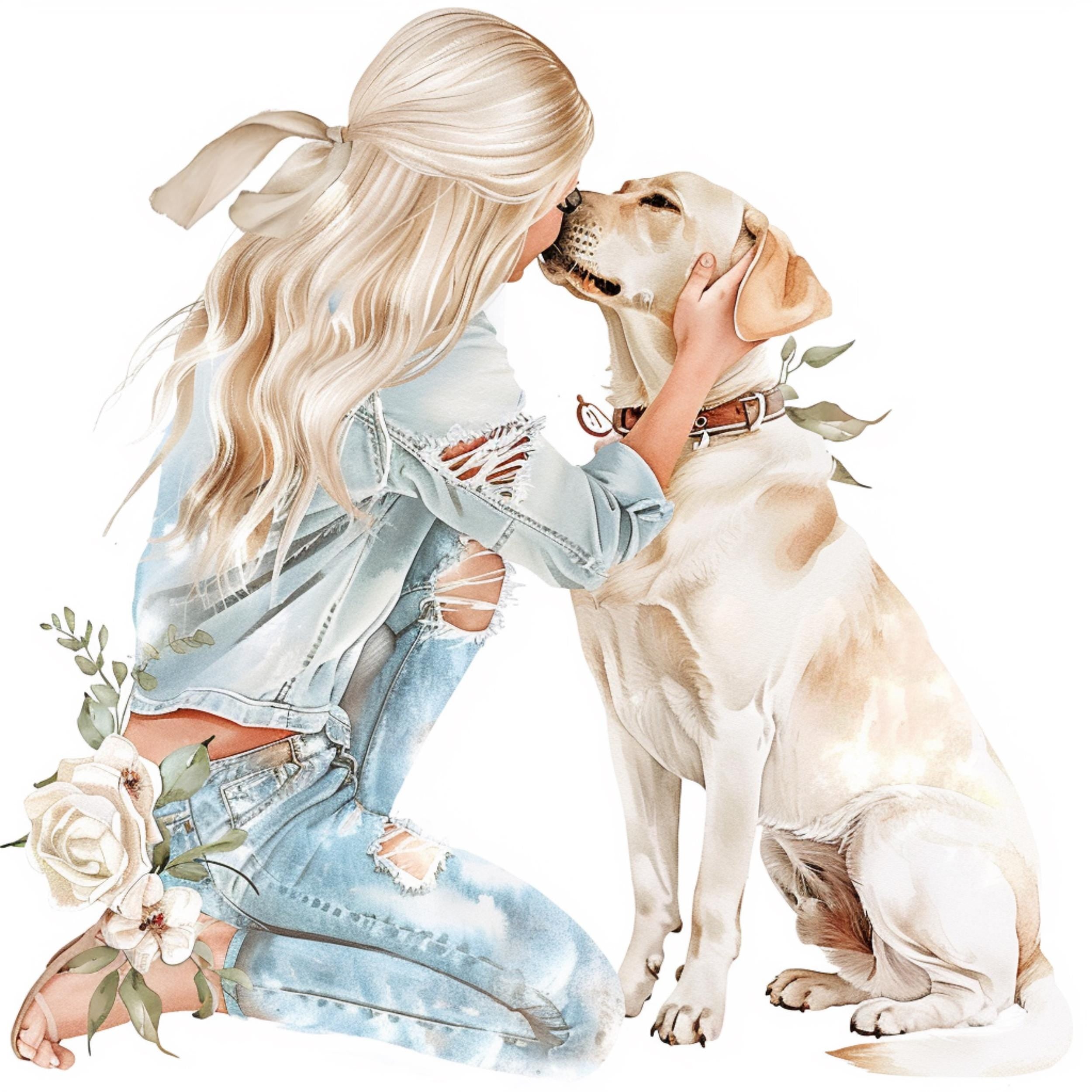 Watercolor Dog Mom & Dad Clipart Bundle: 45+ PNG Family Pet Art